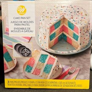Wilton 3 pan checkerboard cake pan set